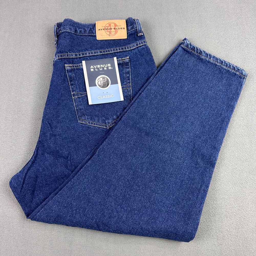 Avenue Blues Classic High Rise Straight Leg Jeans Blue Cotton 18 P M-394 NWT